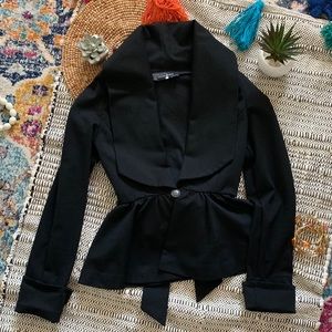 Zara basic draped black blazer S